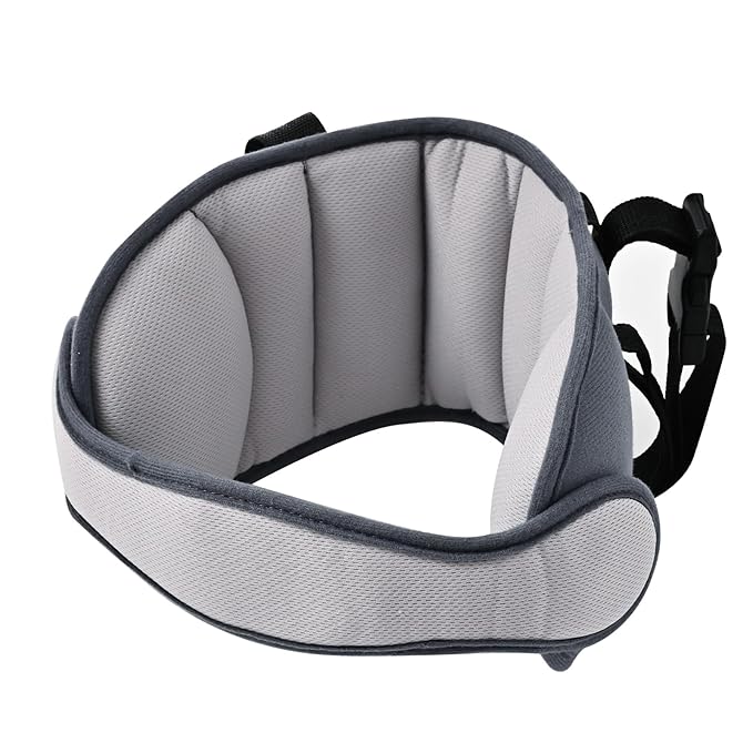 Adjustable car seat head support band for child and infant comfort