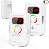 Carbon monoxide detector 2 pack plug in gas alarm