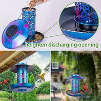 Cardinal Bird Feeder Lantern Metal Hanging Feeder