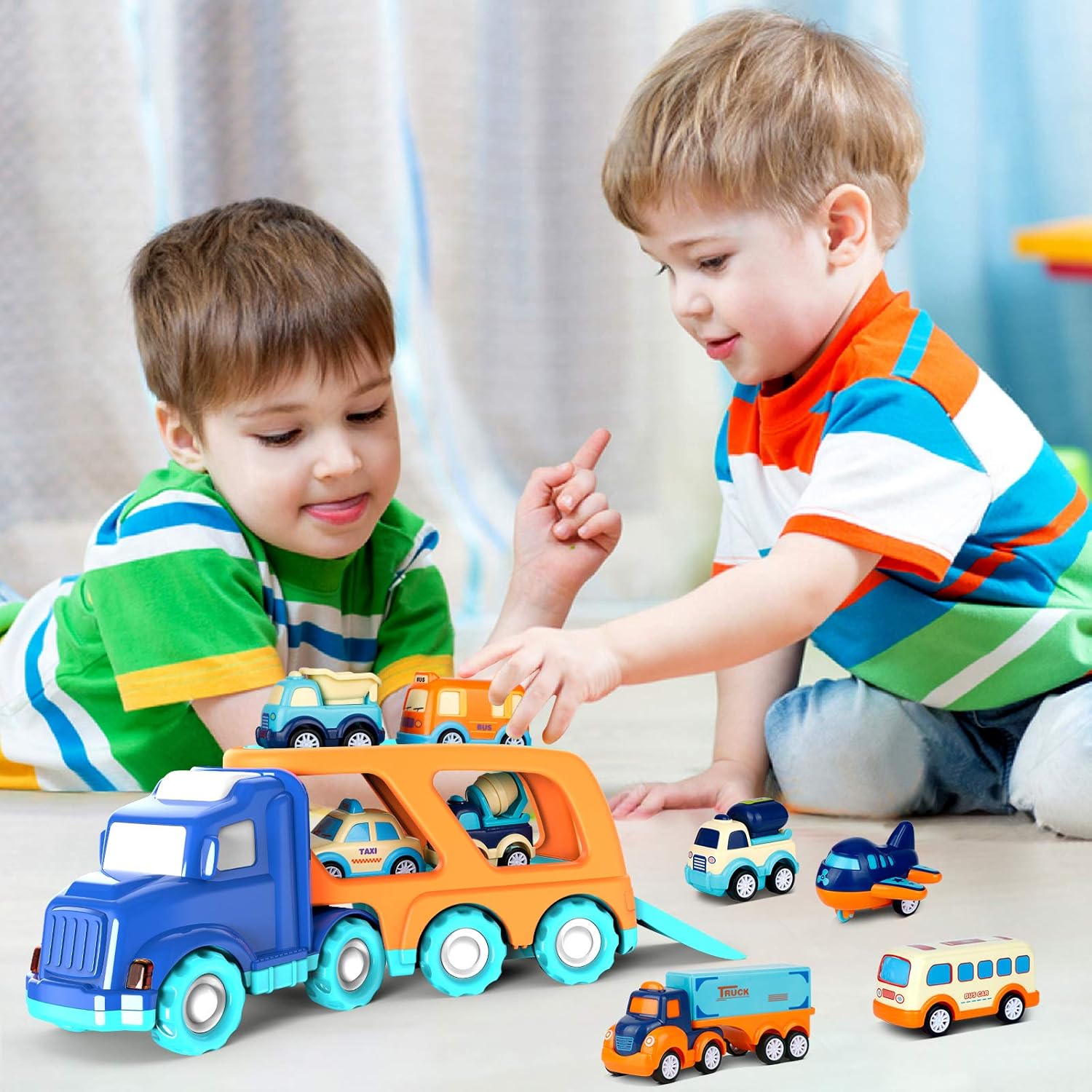 Carrier truck toy with light and sound for kids