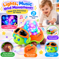 Cartoon animal toy designed with multi-directional crawling movement.