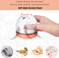 Cute Cartoon Design Desk Vacuum Cleaner, USB-powered for Efficient Cleaning of Crumbs, Dust, and Tiny Debris.