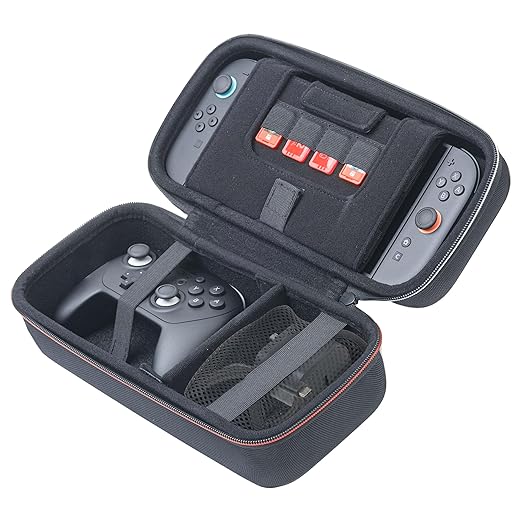 gaming case with mesh pocket for accessories cables earphones