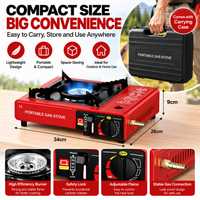 Cassette Gas Camping Stove with Adjustable Flame Control