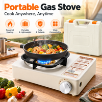 Cassette-style tabletop cooking stove with compact freestanding construction.