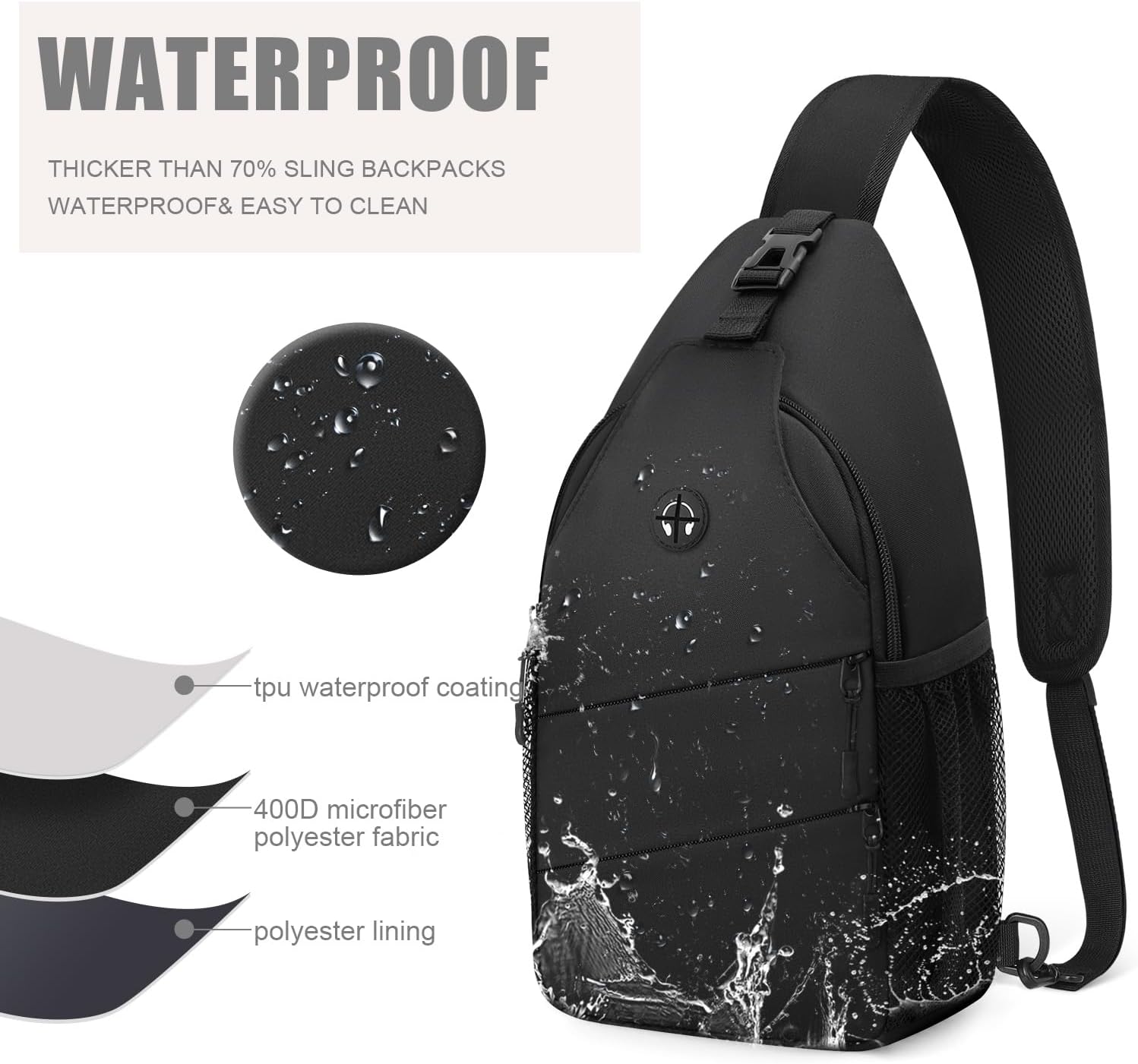 Lightweight sling bag for men and women