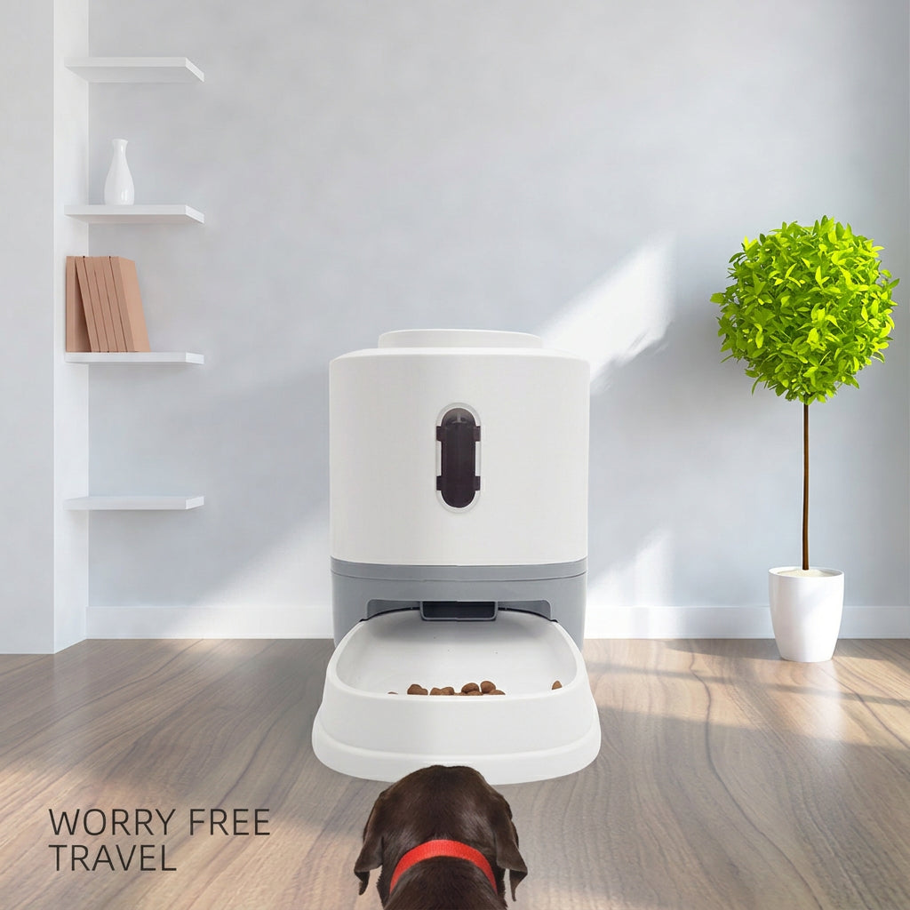 Cat and dog feeding toy with interactive food dispensing function