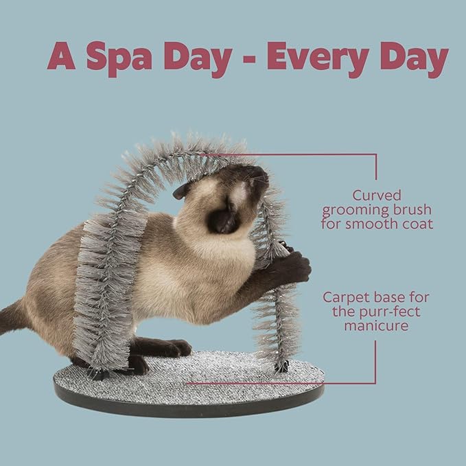 Close-up of bristles on a cat grooming arch