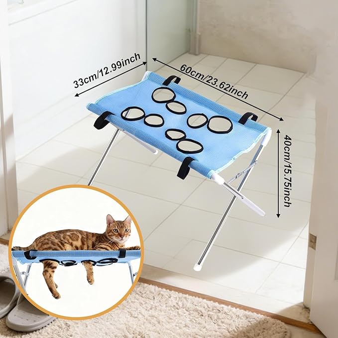 Cat Grooming Bathing Table with Foldable Mesh Design