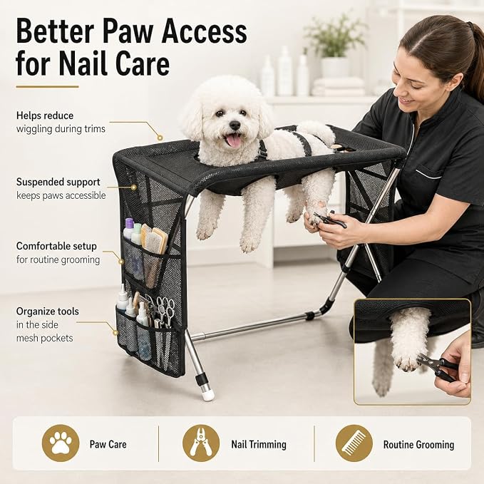 Cat Grooming Station for Bathing and Nail Care
