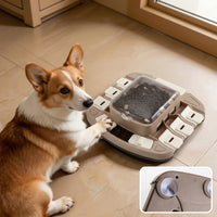 Interactive cat food puzzle feeder for dry food and treats