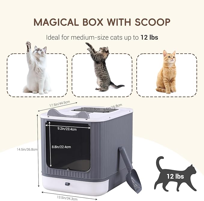 Cat litter box with front drawer panel