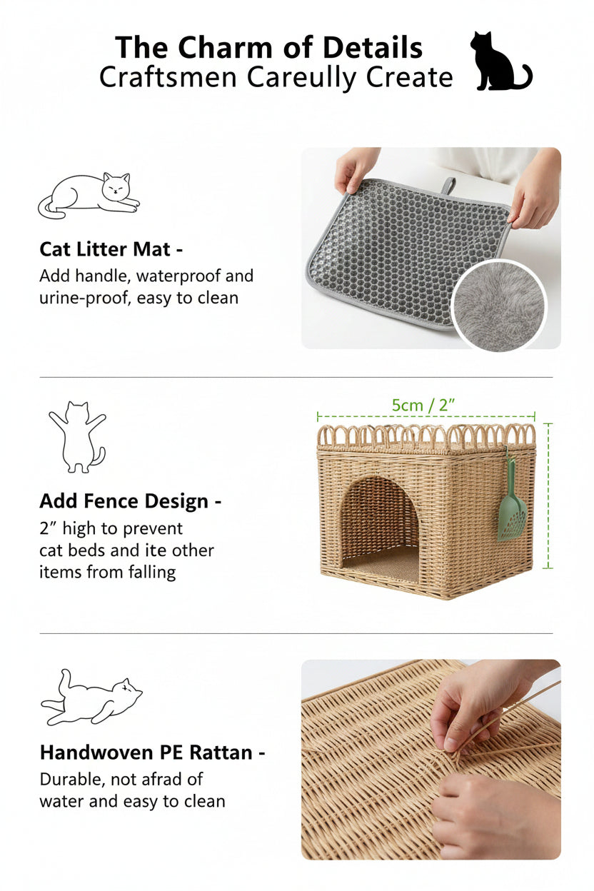Cat litter cabinet for indoor home setup