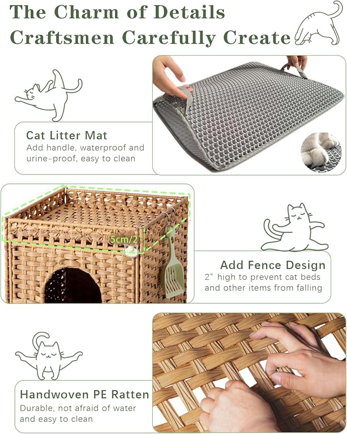 cat litter enclosure furniture natural finish for indoor cats