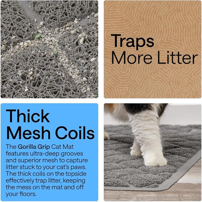 Gray litter mat for home cat space