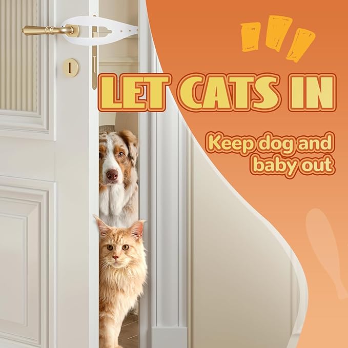 Cat room door latch strap with adjustable design