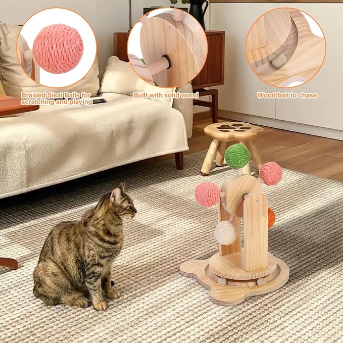 Cat Scratcher Ball Toy with Interactive Track