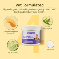 Cat Teeth Cleaning Wipes – Plaque and Tartar Removal, Freshens Breath