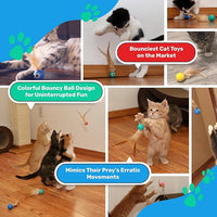 Set of 5 bouncy balls for indoor cat activity