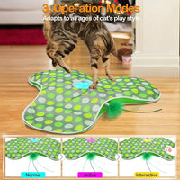 Touch Activated Cat Toy with Realistic Mouse Squeak and Concealed Moving Feather