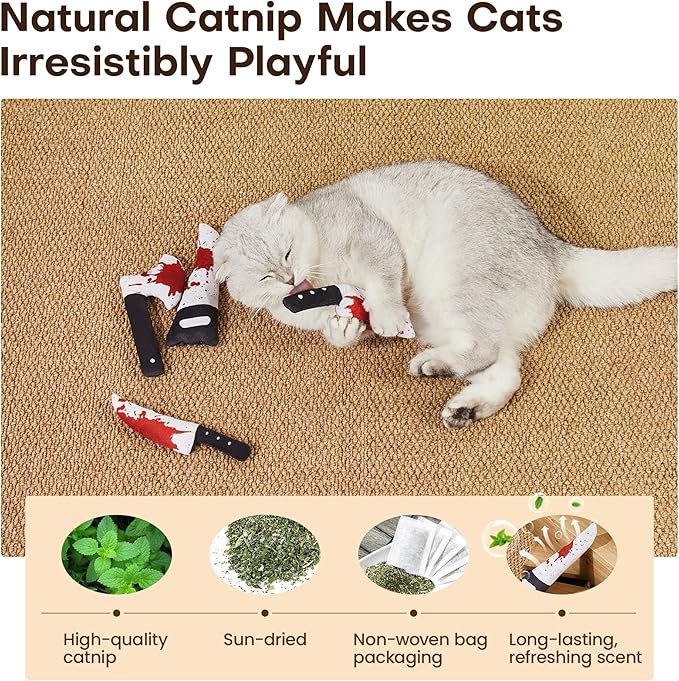 Cat Toys 4 Pack Knife Shaped Plush Toys