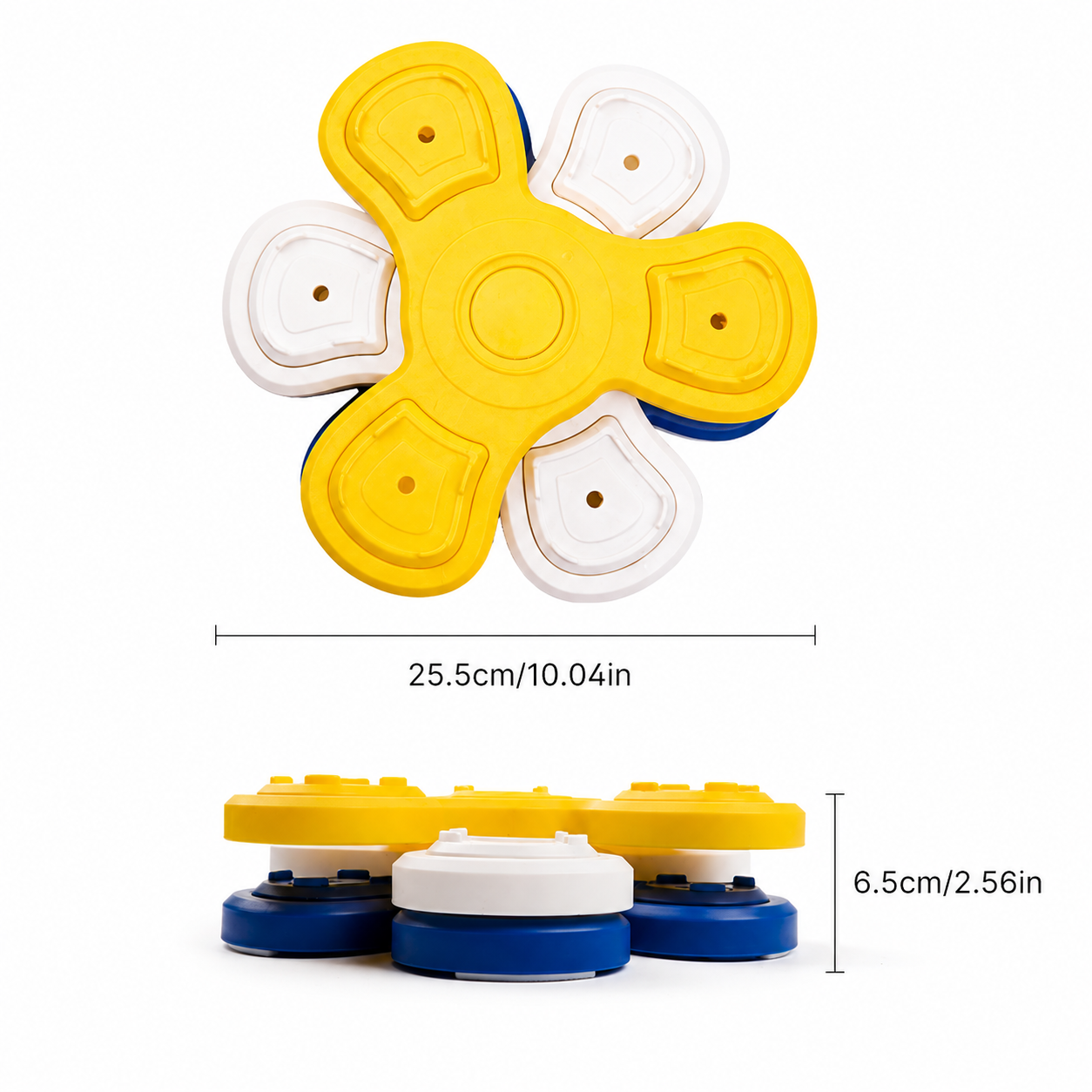 Cat Treat Dispensing Toy with Rotating Puzzle Sections