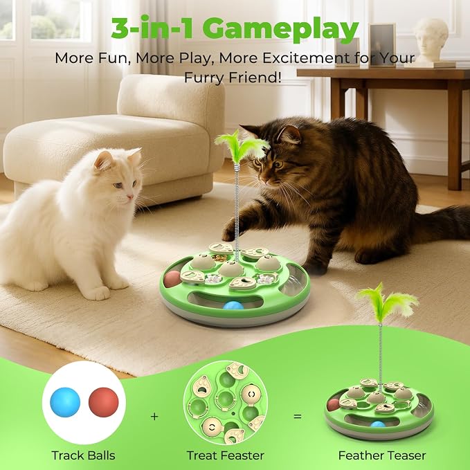 Cat Treat Feeder Toy with Interactive Feeding Activity