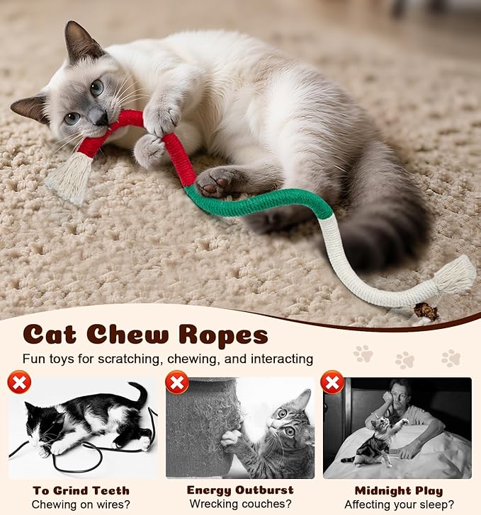 Catnip Rope Toy for Indoor Cats Teeth Cleaning