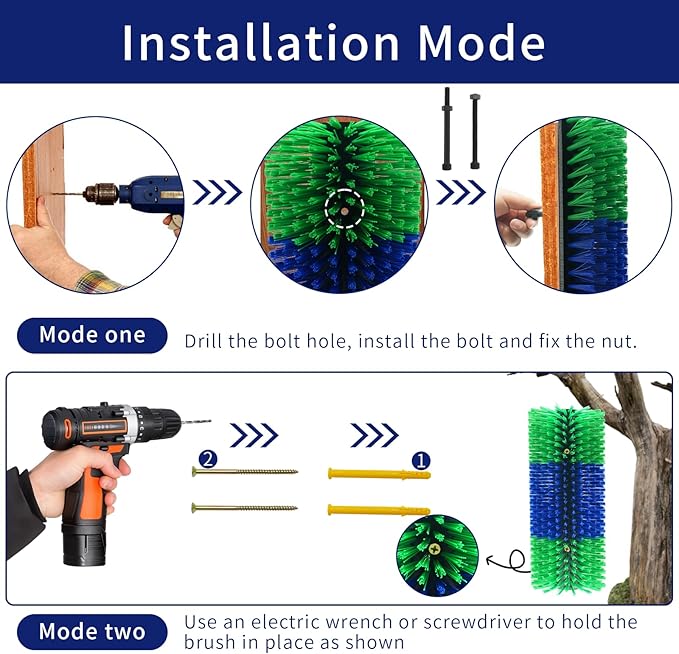 Grooming brush for cattle sheep and horses