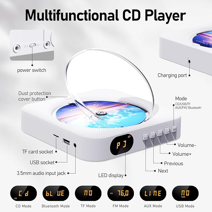 CD Player LED Display Control Panel View