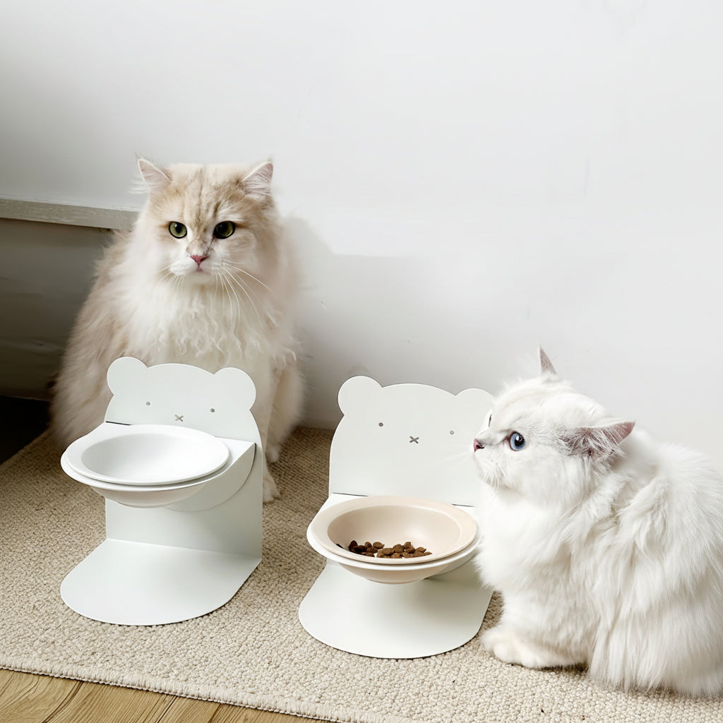 Ceramic Elevated Pet Bowl for Cats and Dogs