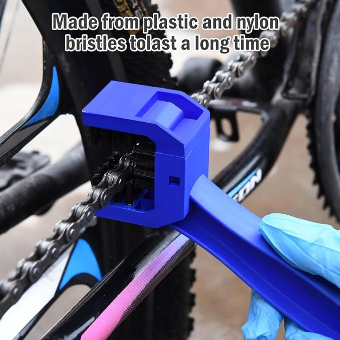 Red and Blue Chain Washer Brushes for Motorcycle and Bike Chains