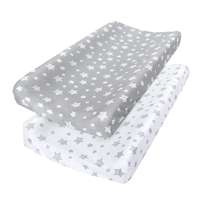 Soft changing pad cover set for babies, waterproof and comfortable, 2 pack.