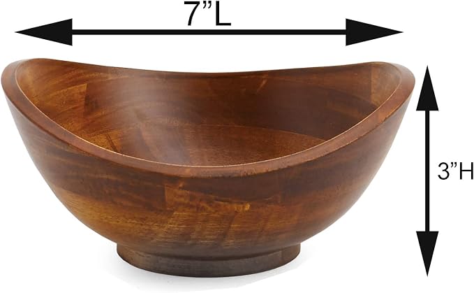 Cherry finish wooden bowls for serving salad
