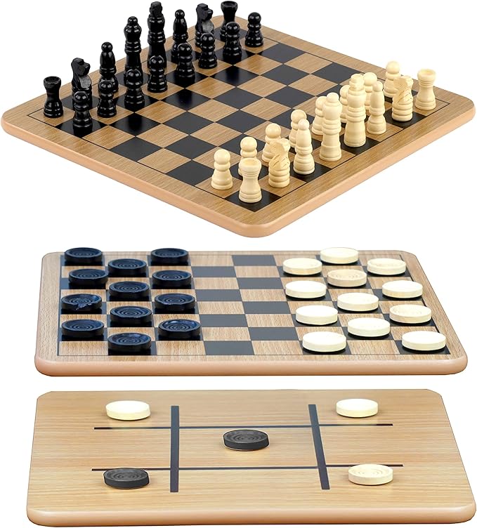 32 Chess Pieces and 24 Checkers Pieces for Classic Gameplay