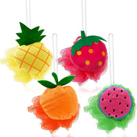 4pcs child bath shower sponge pouf set mesh loofahs for kids