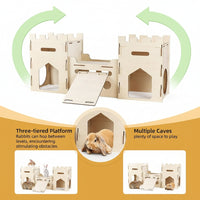 Chinchilla and Ferret Wooden House Multilevel Climbing Tower Hideout