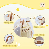 Chinchilla and Hedgehog Travel Carrier Cage with Water Bottle and Breathable Design