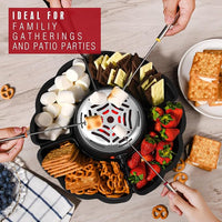 Electric chocolate fondue pot for tabletop dessert preparation