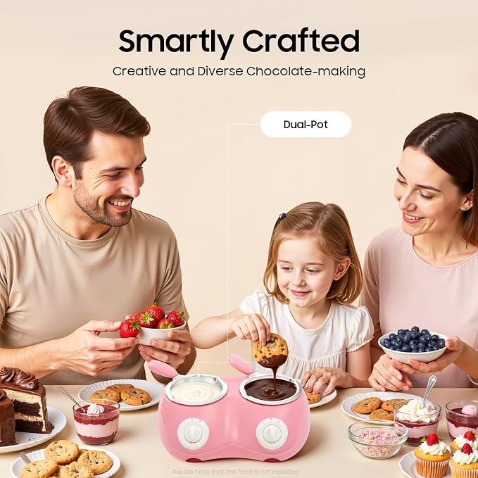 Chocolate melting set with dessert molds and serving accessories