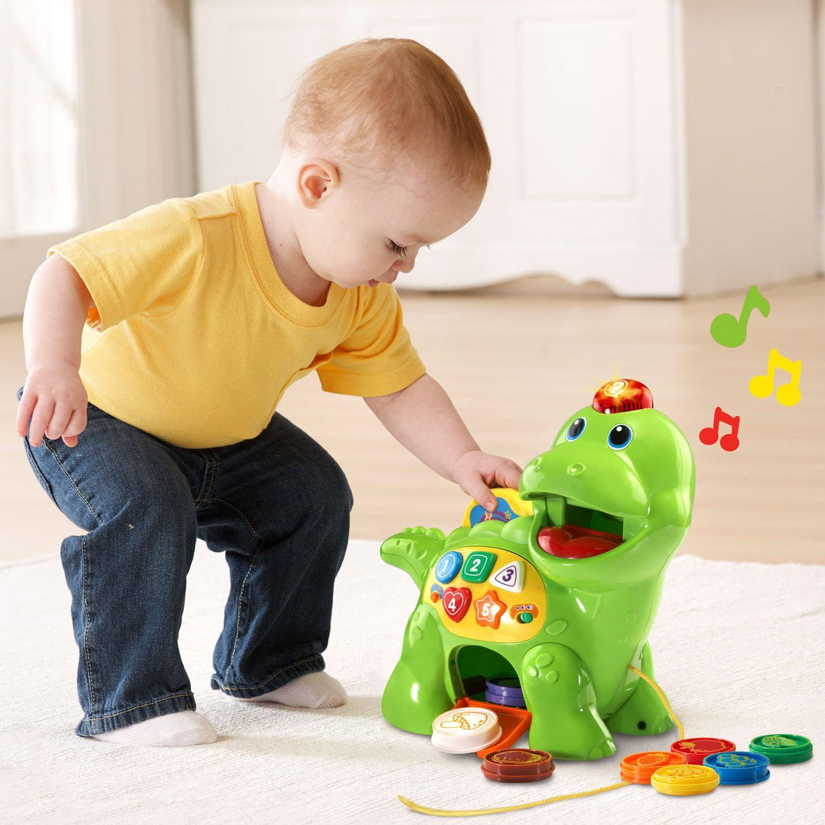 Chomp and Count Dino toy featuring a green dinosaur design for hands-on learning.