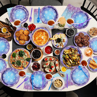 Christmas party plates and napkins set for holiday gatherings