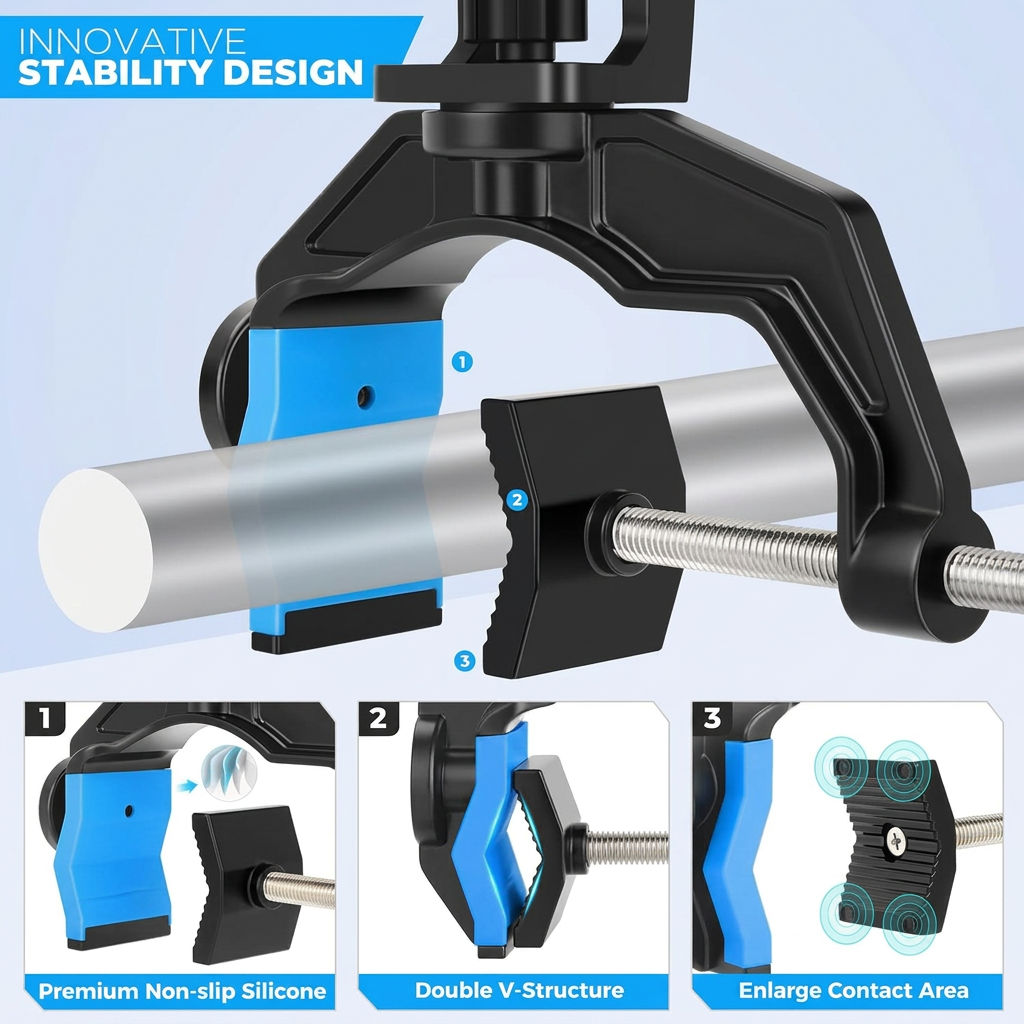 Adjustable Clamp Fishing Rod Holder for Boat Rail Mount