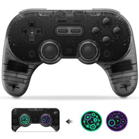 Clear black Bluetooth wireless controller set with two gamepads
