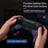 Clear black game controller side view with comfortable handheld design