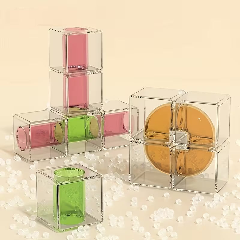 Clear pipeline puzzle toy for kids creative construction activity
