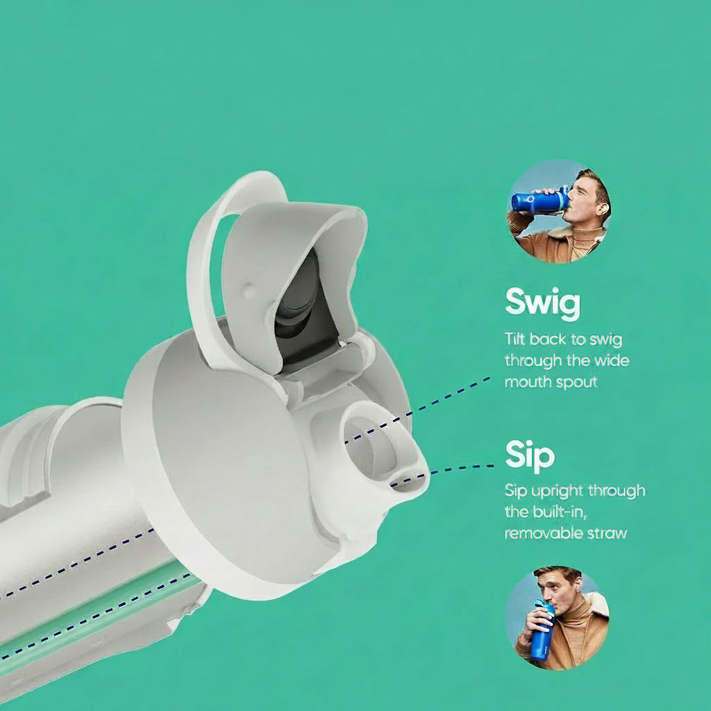 Clear reusable water bottle made from durable Tritan plastic