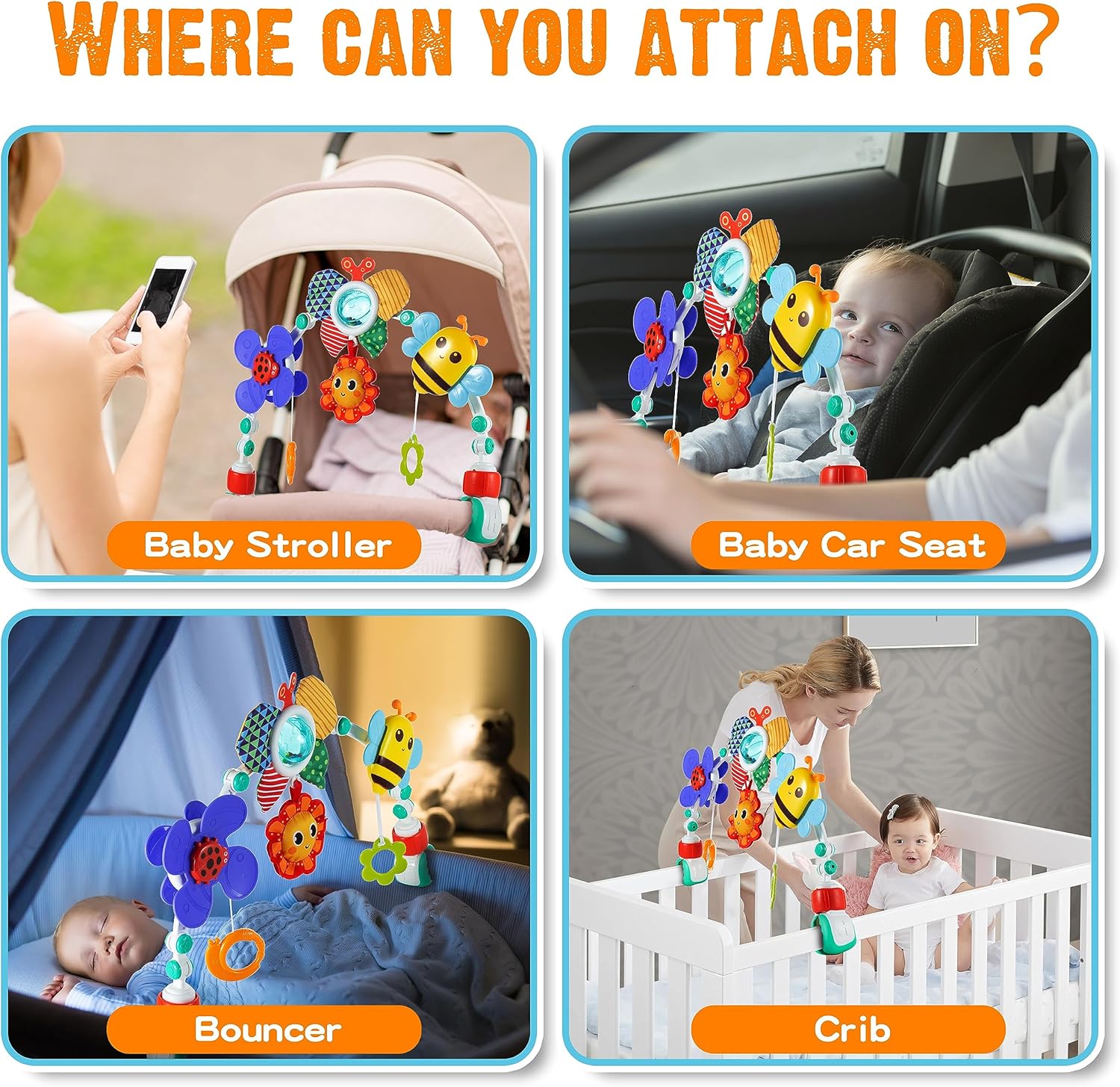 Clip On Baby Crib Arch Toy With Adjustable Design