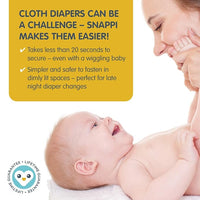 Cloth diaper fasteners for babies, secure, comfortable, and easy to use.