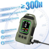 CO alarm with audible and visual warning system